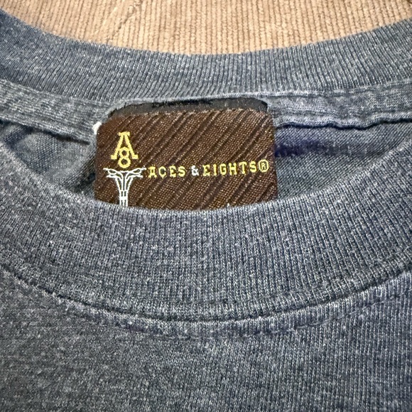 AC/DC Back In Black Aces & Eights Grey T-Shirt - Picture 2 of 6